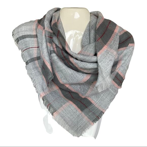 MULTI SEASON OVERSIZED PLAID BLANKET SCARF - Picture 1 of 5